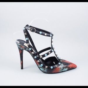 💙❤️🖤VALENTINO RED AND BLUE SNAKESKIN HEELS💙❤️🖤
